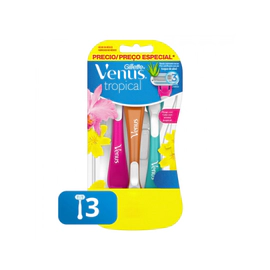Maquina Afeitar Desechable Venus Tropical X3Un