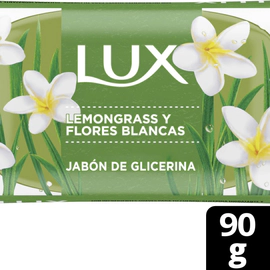 Jabón de glicerina en barra lemongrass y flores blancas 90 g