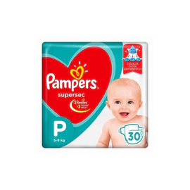 Pañales Pampers Supersec Mega Talle P X30Un