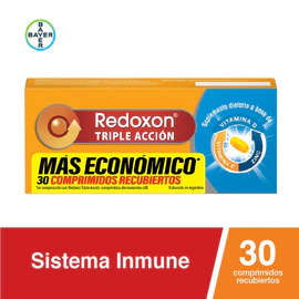 Redoxon Triple Acción Suplemento Dietario con Vitamina C, D y Zinc x30 Comp