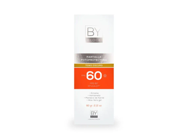 Protector Solar By Block Pantalla Fotoprotectora Fps 60 Tono Oscuro 60 Gr