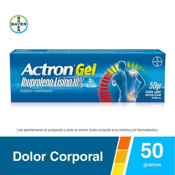 Actron Gel Analgésico y Antiinflamatorio con Ibuprofeno Lisina 10% x 50 g