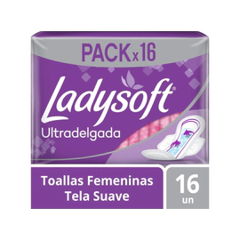 Toallas Femeninas Ladysoft Ultra Delgada Suave X16Un
