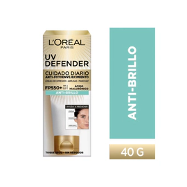 Protector Solar Anti Brillo Sin Color Fps50 L´Oréal Paris Uv Defender X 40G