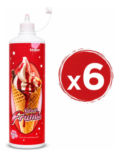 Salsa Dulce Para Helados Y Postres Tasker 840gr X 6 Unid