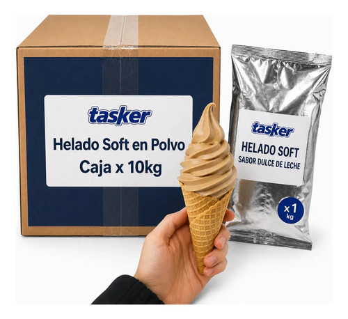 Helado Soft En Polvo Tasker X 10kg Sabor Dulce De Leche
