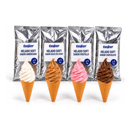 Helado Soft En Polvo Tasker Combo 4 Sabores 4kg Premezcla