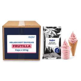 Helado Soft En Polvo Tasker X 10kg Sabor Frutilla