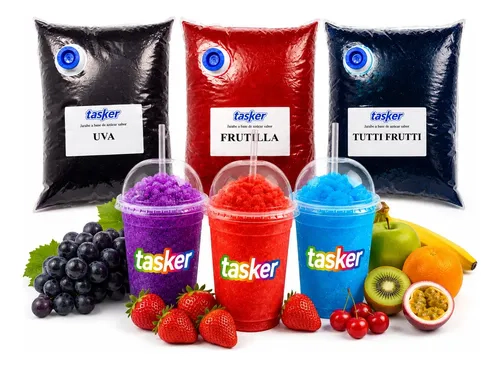 Combo Jarabe Para Granita Tasker 3 Sabores Frutales X12 Kg