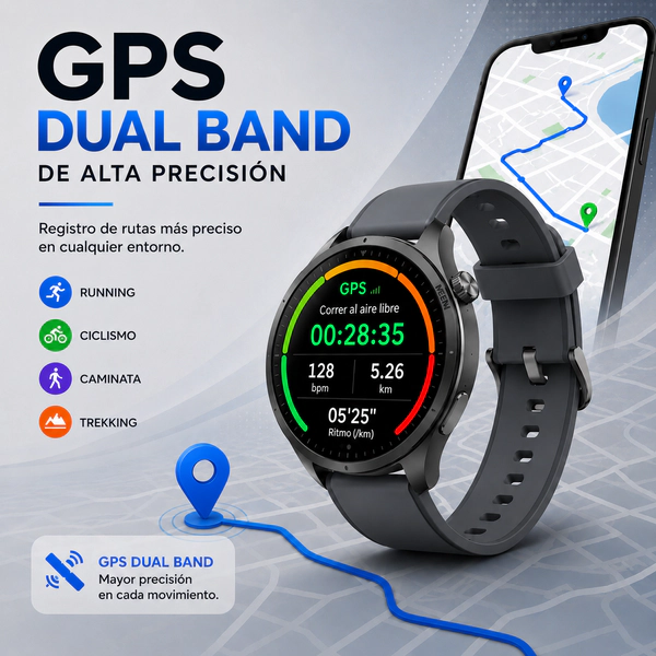 Smartwatch Reloj Inteligente Jd R2 Gps Dual Band Amoled 1.43 Negro