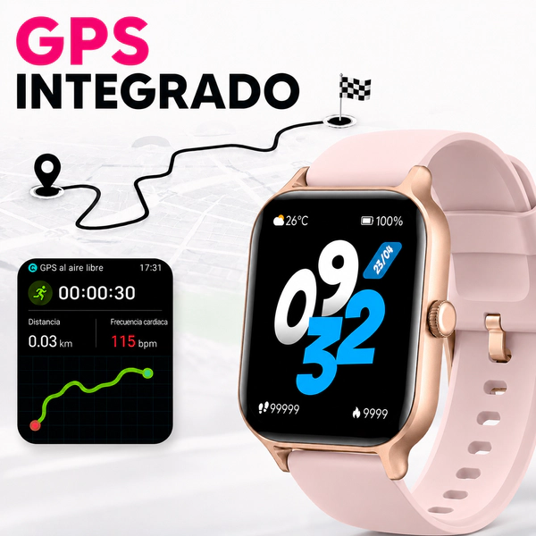 Smartwatch Jd S2 Plus Gps Pantalla Amoled 1.97 Rosa_3