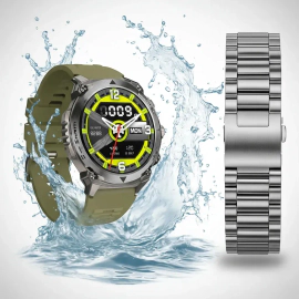 Smartwatch JD Everest Pantalla Amoled Plateado Malla Metalica