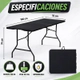 Mesa De Camping Plegable Portatil Jd Z194 1.80 Mts Negro Negro