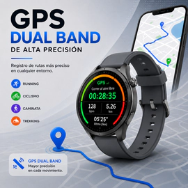 Smartwatch Reloj Inteligente JD R2 Gps Dual Band Amoled 1.43 Bluetooth Negro