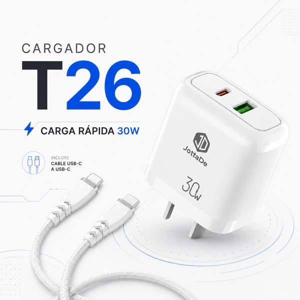 Cargador Rápido JD T26 30W PD_5