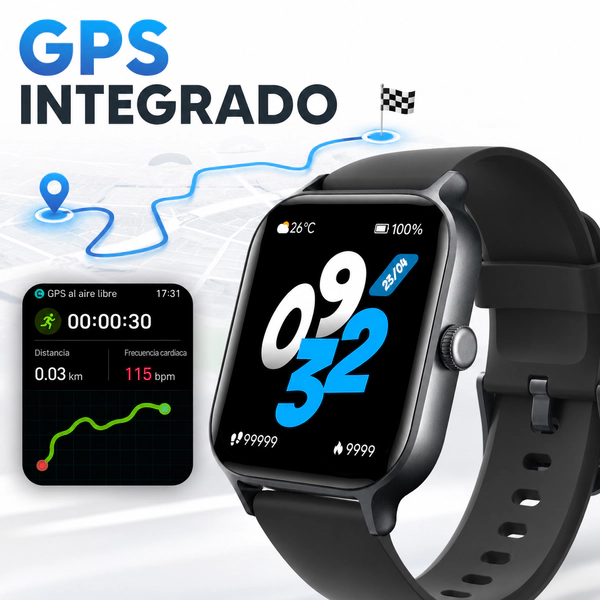 Smartwatch Jd S2 Plus Gps Pantalla Amoled 1.97 Negro